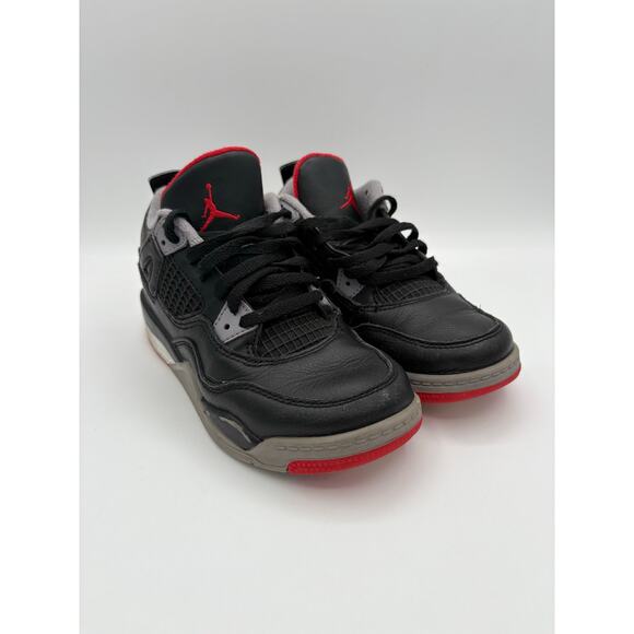 Nike Air Jordon 4 Retro PS Bred Reimagined Sneakers Kids Size 13C - Picture 1 of 8